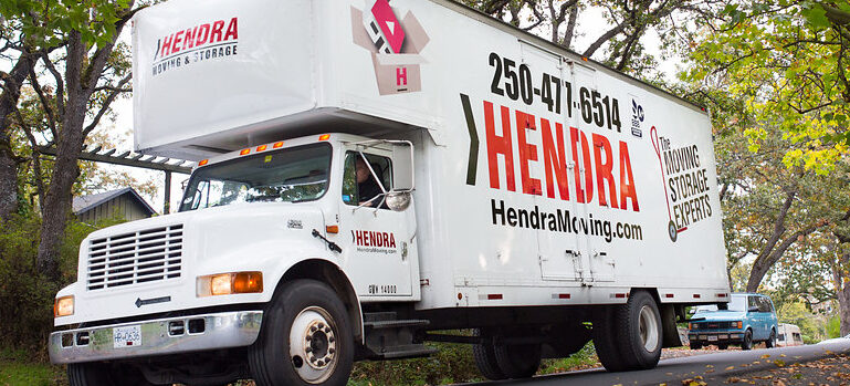 Hendra Moving and Storage truck on the road